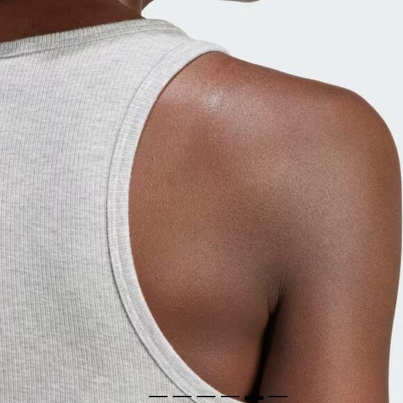 Adidas Women's Light Gray ESSENTIALS RIBBED TANK TOP Size Small NEW - Picture 5 of 13